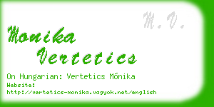 monika vertetics business card
